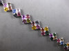 EXTRA LARGE 35.39CT DIAMOND & AAA MULTI COLOR SAPPHIRE 18KT WHITE GOLD BRACELET