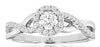 ESTATE .40CT DIAMOND 14KT WHITE GOLD 3D SOLITAIRE HALO INFINITY ENGAGEMENT RING