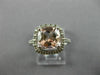 LARGE 2.14CT AAA WHITE SAPPHIRE & MORGANITE 14KT WHITE GOLD HALO ENGAGEMENT RING