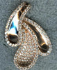 ESTATE .90CT DIAMOND 18KT ROSE GOLD MULTI LEAF CRISS CROSS FUN FLOATING PENDANT