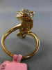 ESTATE LARGE .76CT DIAMOND & AAA TSAVSORITE 18KT ROSE GOLD HAPPY PUPPY FUN RING