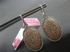 LARGE 3.61CT WHITE & PINK DIAMOND 18KT WHITE & ROSE GOLD OVAL HALO FUN EARRINGS
