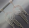 EXTRA LARGE 4.50CT DIAMOND 14K WHITE GOLD HORSE SHOE CHANDELIER HANGING EARRINGS