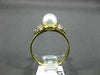 ESTATE .06CT DIAMOND & AAA SOUTH SEA PEARL 14K YELLOW GOLD 3D FLOWER RING 21068