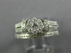 ESTATE WIDE .50CT DIAMOND 14KT WHITE GOLD 3D ROUND FILIGREE ENGAGEMENT RING SET