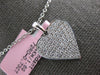 ESTATE .73CT DIAMOND 14KT WHITE GOLD 3D CLASSIC PAVE HEART LOVE NECKLACE