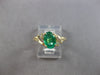 1.32CT DIAMOND & AAA EMERALD 14KT YELLOW GOLD OVAL ROUND & BAGUETTE RING 28154