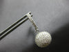 LARGE 2.42CT DIAMOND 14KT WHITE GOLD CIRCULAR DOME SHAPE HUGGIE HANGING EARRINGS