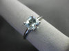 ESTATE .80CT AAA AQUAMARINE 14KT WHITE GOLD 3D SQUARE SOLITAIRE PROMISE RING