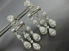 ESTATE LARGE 2.60CT DIAMOND 14K WHITE GOLD TEAR DROP CHANDELIER HANGING EARRINGS