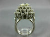 ANTIQUE LARGE 2.35CT DIAMOND 18K WHITE GOLD 3D FLOWER SOLITAIRE ENGAGEMENT RING