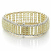 LARGE 29.64CT WHITE & FANCY YELLOW DIAMOND 18K 2 TONE GOLD 3 ROW TENNIS BRACELET