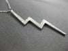 ESTATE LARGE .02CT DIAMOND 18K WHITE GOLD ZIG ZAG LIGHTNING FUN FLOATING PENDANT