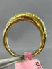 ESTATE .36CT PINK & FANCY YELLOW DIAMOND 18KT YELLOW & ROSE GOLD MULTI ROW RING