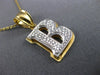 ESTATE .25CT ROUND DIAMOND 14KT TWO TONE GOLD 3D "R" INITIAL PENDANT #MILANO004