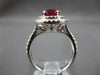 WIDE 3.01CT DIAMOND & AAA RUBY 18KT WHITE GOLD OVAL DOUBLE HALO ENGAGEMENT RING
