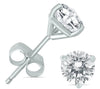 ESTATE .50CT DIAMOND 14KT WHITE GOLD CLASSIC ROUND 3 PRONG MARTINI STUD EARRINGS
