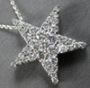 ESTATE .60CT DIAMOND 14K WHITE GOLD 3D CLASSIC STAR LOVE FLOATING PENDANT #27842