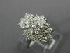ESTATE WIDE .91CT DIAMOND 14K WHITE GOLD CLASSIC CLUSTER FLOWER LOVE RING #26380