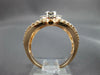 WIDE .97CT DIAMOND 14KT ROSE GOLD 3D ROUND & BAGUETTE INVISIBLE OVAL FLOWER RING