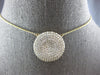 ESTATE LARGE 1.79CT DIAMOND 14KT YELLOW GOLD ROUND PAVE CIRCULAR LOVE NECKLACE