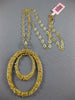 ESTATE LARGE .08CT DIAMOND 14KT YELLOW GOLD 3D DOUBLE OVAL SPIKY FUN PENDANT