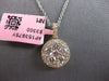 ESTATE LARGE 1.21CT DIAMOND 14KT YELLOW GOLD ROUND CLUSTER HALO FLOATING PENDANT