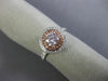 GIA 1.10CT WHITE & PINK DIAMOND 18KT WHITE & ROSE GOLD 3D HALO ENGAGEMENT RING