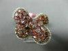 ESTATE LARGE 3.25CT WHITE & PINK DIAMOND 18K WHITE & ROSE BUTTERFLY FLOWER RING