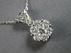 ESTATE .75CT DIAMOND 14KT WHITE GOLD 3D CLASSIC FLOWER LOVE FLOATING PENDANT