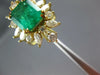 EXTRA LARGE 5.0CT DIAMOND & AAA EMERALD 14KT YELLOW GOLD 3D FLORAL COCKTAIL RING
