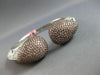 EXTRA LARGE 7.28CT WHITE & PINK DIAMOND 18KT WHITE GOLD 3D CUFF BANGLE BRACELET