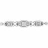 LARGE 4.13CT DIAMOND 18KT WHITE GOLD ROUND & BAGUETTE LOVE KNOT TENNIS BRACELET