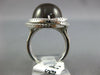 EXTRA LARGE 17.69CT DIAMOND & AAA CABOCHON SMOKY TOPAZ 14KT WHITE GOLD LOVE RING
