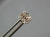 ESTATE .50CT DIAMOND 18K ROSE GOLD ROUND & BAGUETTE CLUSTER SQUARE STUD EARRINGS