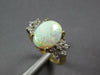 ESTATE 1.67CT DIAMOND & AAA OPAL 14KT 2 TONE GOLD CLASSIC OVAL & ROUND FUN RING