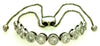 ESTATE .50CT DIAMOND 14KT WHITE GOLD 3D 10 STONE BEZEL ADJUSTABLE LOVE BRACELET