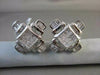 ESTATE LARGE SQUARE 3.01CT DIAMOND PRINCESS CUT 14KT WHITE GOLD CLIP EARRINGS