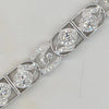 WIDE 2.83CT DIAMOND 14KT WHITE GOLD OVAL & ROUND FILIGREE CUFF TENNIS BRACELET