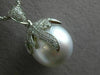 ESTATE LARGE .75CT DIAMOND & AAA SOUTH SEA PEARL 18K WHITE GOLD FLOATING PENDANT