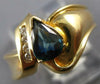 .87CT DIAMOND & AAA SAPPHIRE 14K YELLOW GOLD PEAR SHAPE & ROUND CRISS CROSS RING