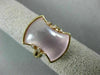 ESTATE LARGE 13.18CT DIAMOND & AAA PINK QUARTZ 18KT ROSE GOLD 3D 3 ROW FUN RING