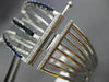 ESTATE WIDE 8.34CT DIAMOND & SAPPHIRE 14K WHITE GOLD CRISS CROSS BANGLE BRACELET