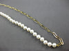 LONG AAA SOUTH SEA PEARL 14KT YELLOW GOLD MULTI LINK SEMI ETERNITY LOVE NECKLACE