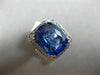 ESTATE EXTRA LARGE 12.25CT DIAMOND & AAA SAPPHIRE 14K WHITE GOLD ENGAGEMENT RING