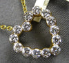 SMALL .50CT DIAMOND 14KT YELLOW GOLD 3D CLASSIC OPEN HEART LOVE FLOATING PENDANT