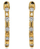 .37CT DIAMOND 18KT YELLOW GOLD ROUND CHANNEL CLASSIC OVAL HOOP HANGING EARRINGS