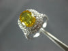 ESTATE 2.37CT DIAMOND & AAA YELLOW SAPPHIRE 14KT WHITE GOLD HALO ENGAGEMENT RING