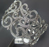 EXTRA LARGE 6.43CT DIAMOND 18KT WHITE GOLD 3D OPEN FILIGREE CUFF BANGLE BRACELET