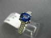 ESTATE 1.88CT DIAMOND & CUSHION SAPPHIRE 18K WHITE GOLD FILIGREE ENGAGEMENT RING
